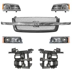 Grille Parking Light Headlight Mounting Panel Kit for 03-04 Avalanche Silverado