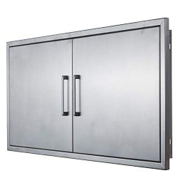 yuxiangBBQ Outdoor Kitchen Doors Stainless Steel,42″ Double Access Door,Flush Mount for Ou ...