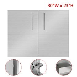 EOSAGA Outdoor Kitchen Doors BBQ Access Door 30″ W x 23″ H with 304 Grade Stainless  ...