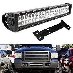 iJDMTOY Lower Grille 20-Inch LED Light Bar Kit For 1999-2007 Ford F250 F350 Super Duty, Includes ...
