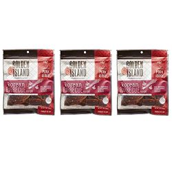 Golden Island Korean BBQ Pork Jerky, 3 ounce. (3 pack)