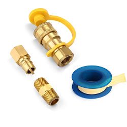 WADEO 3/8 Inch Natural Gas Quick Connect Fittings, LP Gas Propane Hose Quick Disconnect Kit, 3/8 ...