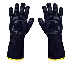 Heat Resistant Gloves – 1472 ℉ Grilling Gloves For Fireplace – Barbeque Accessories  ...