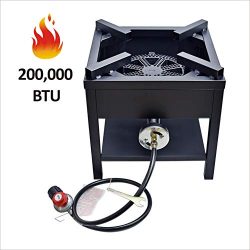 ARC USA, 200,000 BTU Outdoor High Pressure Cast Iron Propane Single Gas Cooking Camping Stove,Ad ...