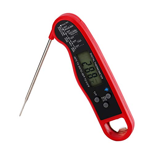 Digital Instant Read Food Meat Thermometer, Waterproof Ultra Fast Thermometer with 4.1″ Fo ...