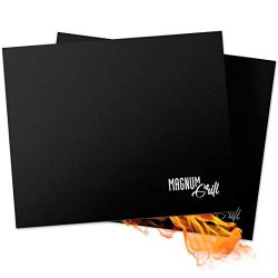 Magnum Grill Grilling Accessories Premium Grill Mats Non Stick – Set of 2 Grilling Mats fo ...