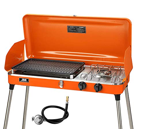 PUPZO Liquid Propane Grill,2 Burner Grill/Stove Portable Barbecue Grill Outdoor Cooking Camping  ...
