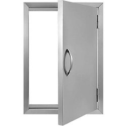 OASD BBQ Access Door 17W x 24H BBQ Island Door Brushed Stainless Steel for Outdoor Kitchen or BB ...