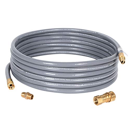 GGC 24 Feet 3/8-inch ID Natural Gas Grill Hose with Quick Connect/Disconnect Hose Assembly with  ...