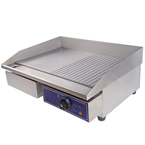 DULONG Commercial Electric Griddle Flat Top Grill Hot Plate Stainless Steel Kitchen Grill Counte ...