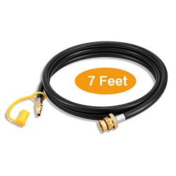 Kohree 1/4″ Quick Connect Propane Hose 7 FT Adapter Fitting Converter Replacement for RV t ...