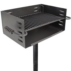 Titan Single Post Jumbo Park Style Grill Charcoal Outdoor Heavy Cooking Camp