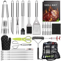 HaSteeL 32 PCS Grilling Accessories BBQ Grill Set, Stainless Steel Grill Tools with Storage Bag, ...